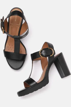 Geox Solid Leather Platform Sandals