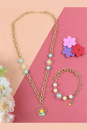 asthetika Girls Floral Charms Jewellery Set