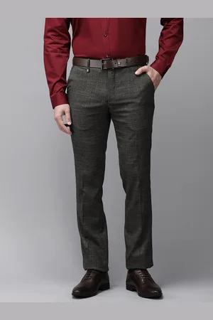 V Dot Men Checked Urban Slim Skinny Fit Formal Trousers
