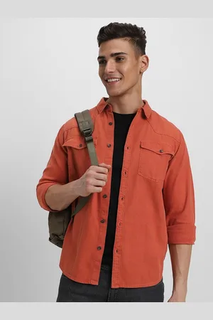 Forever 21 Spread Collar Long Sleeves Cotton Pockets Casual Shirt