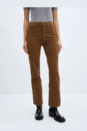 MANGO Women Straight Fit Corduroy Jeans
