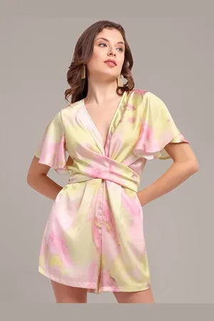 iki chic Tie & Dye V-Neck Wrap Playsuit