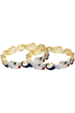 The Pari Set Of 2 Gold-Plated AD-Studded Bangles