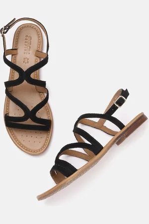 Geox Women Leather Open Toe Flats