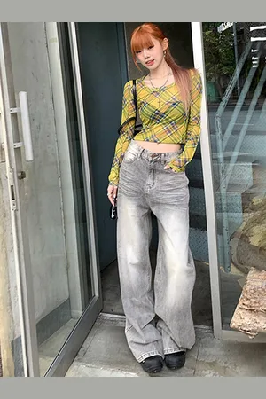 LULU & SKY Women Wide Leg Heavy Fade Stretchable Jeans