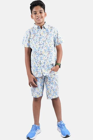 KiddoPanti Boys Printed Shirt with Shorts