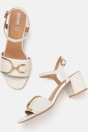 Geox Embellished Leather Block Sandals