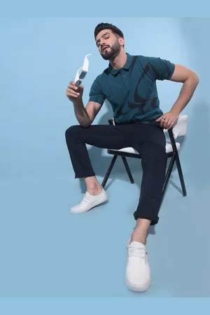 Crimsoune Club Abstract Printed Polo Collar Slim Fit T-shirt