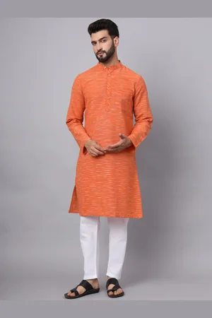 Latest Chikan Garments Mandarin Collar Long Sleeves Cotton Pathani Kurta