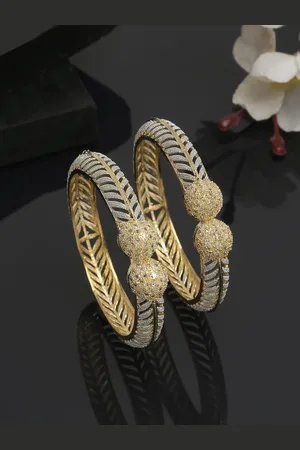 YouBella Set of 2 Gold-Plated Studded Bangles