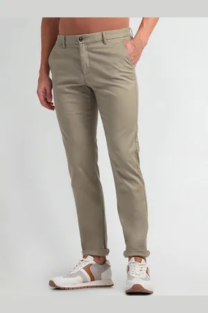 Arrow Men Autopress Slim Fit Mid-Rise Plain Chinos Trousers