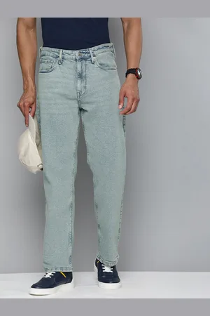 Flying Machine Men Straight Fit Low-Rise Heavy Fade Stretchable Jeans