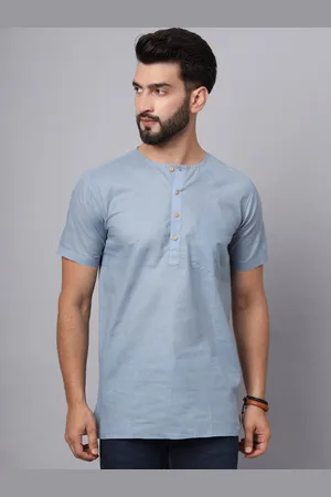 Latest Chikan Garments Band Collar Short Kurta