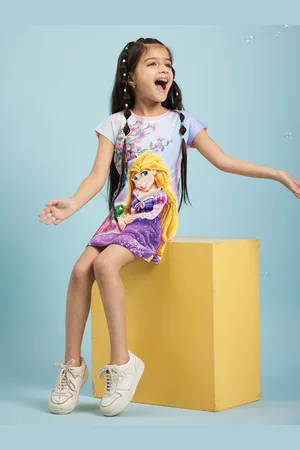 Disney Girls Pink Printed A-Line Dress
