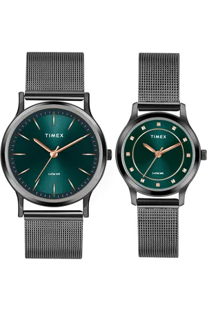 Timex Unisex Patterned Dial & Stainless Steel Bracelet Style Straps Analogue Watch TW00ZP003