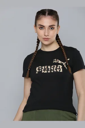 PUMA Women Brand Logo Printed Pure Cotton T-shirt