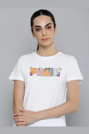 PUMA Women Brand Logo Printed Pure Cotton T-shirt