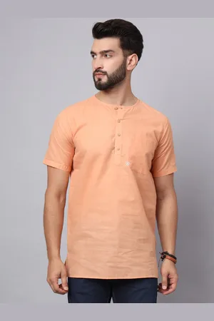 Latest Chikan Garments Band Collar Short Kurta