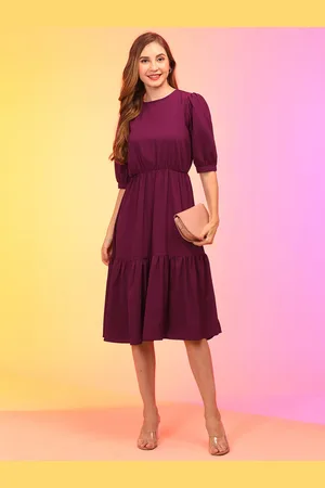 Globus Puff Sleeve Fit & Flare Midi Dress