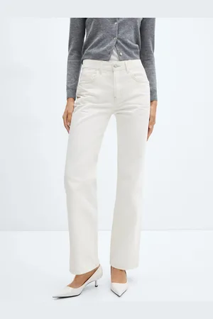 MANGO Women Pure Cotton Straight Fit Jeans