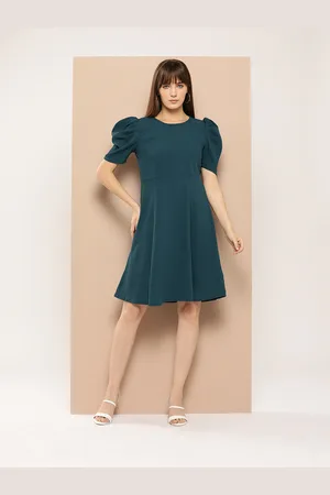 Chemistry Puff Sleeves A-Line Mini Dress