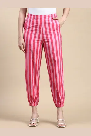 De Moza Women Striped Cotton Joggers