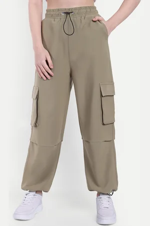 Broadstar Women Smart High-Rise Parachute Cargos Trousers