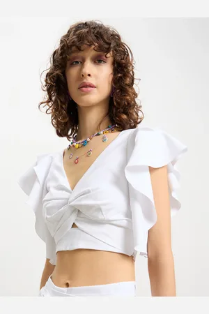 Calliope Flutter Sleeves Crop Top