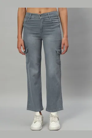 Chemistry Women Classic Straight Fit Light Fade High-Rise Cargo Denim