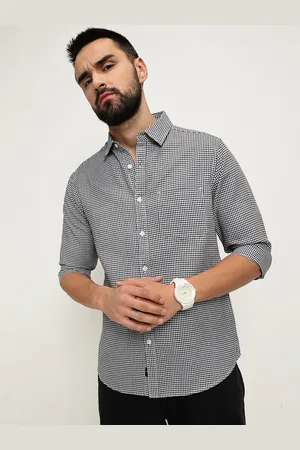 VALEN CLUB Men Slim Fit Micro Checks Opaque Checked Casual Shirt