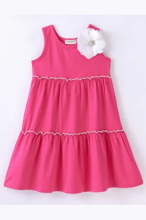 CrayonFlakes Girls Round Neck Sleeveless Fit & Flare Dress