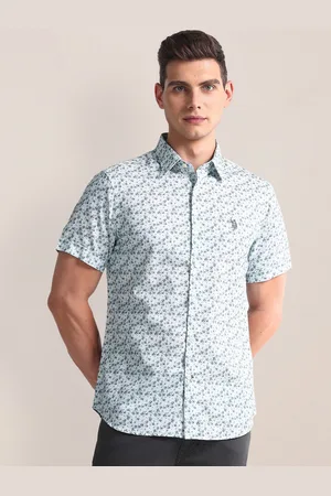 U.S. Polo Assn. Men Floral Printed Tailored Fit Cotton Casual Shirt