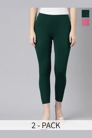 Twin Birds Pack Of 2 Women Solid Skinny Fit High Ankle Cropped Leggings