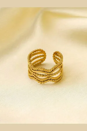 EL REGALO Gold-Plated Layered Adjustable Finger Ring