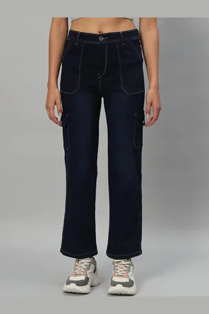Chemistry Women Classic Wide Leg Light Fade High-Rise Cargo Denim
