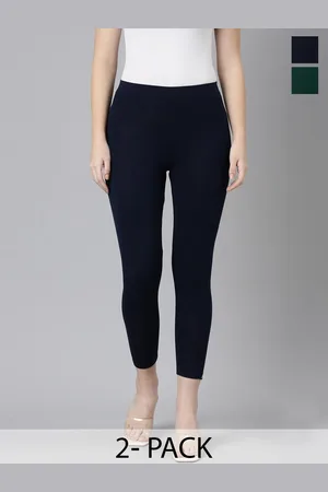 Twin Birds Pack Of 2 Women Solid Skinny Fit High Ankle Cropped Leggings
