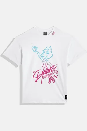 PUMA Boys Basketball Dylan Typography Print Pure Cotton Relaxed Fit T-shirt