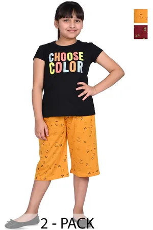 BAESD Girls Pack Of 2 Printed Capris