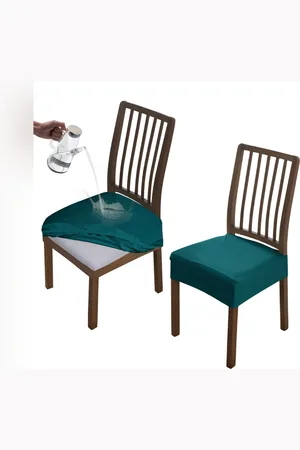 HOKIPO Teal-Blue 2 Pieces Waterproof Stretchable Chair Seat Covers