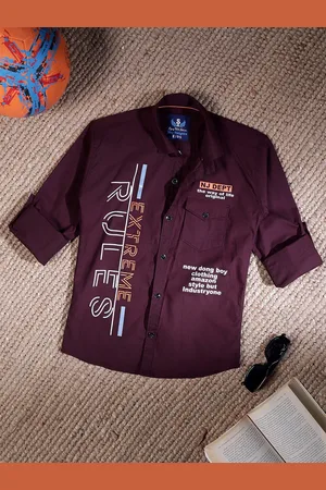 SKY HEIGHTS Boys Opaque Printed Pure Cotton Casual Shirt