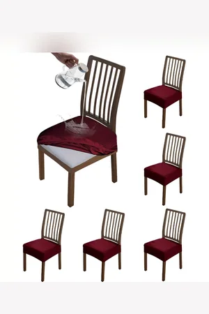 HOKIPO Burgundy 6 Pieces Waterproof Chair Covers