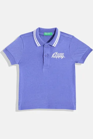 Benetton Boys Printed Detail Polo Collar T-shirt