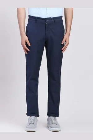 ColorPlus Men Checked Cotton Slim Fit Trousers