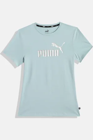 PUMA Girls Brand Logo Print Knitted Pure Cotton Regular Fit T-Shirt