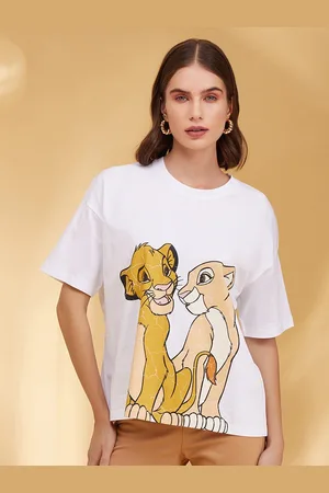 Kazo Lion King Printed Round Neck Short Sleeves Disney T-Shirt