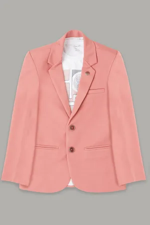 CAVIO Boys Pure Cotton Notched Lapel Collar Single Breasted Blazer With T-Shirt