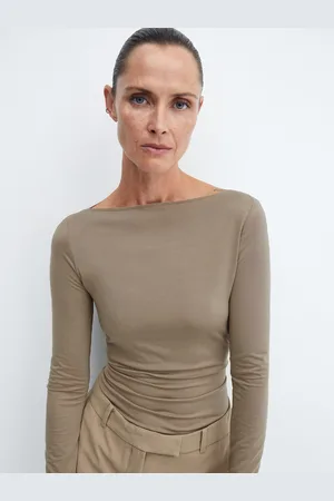 MANGO Women Boat Neck T-shirt