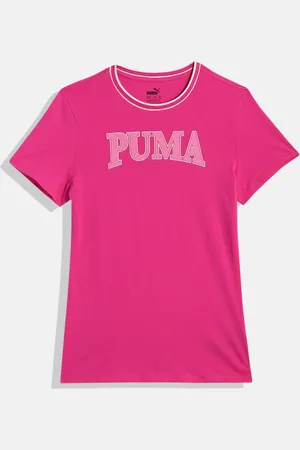 PUMA Girls Brand Logo Print Squad Youth Knitted Pure Cotton T-shirt