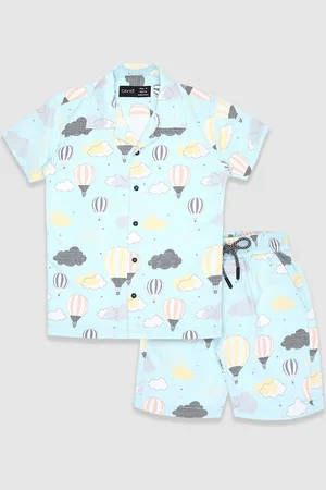 CAVIO Boys Printed Shirt Collar Shirt With Short