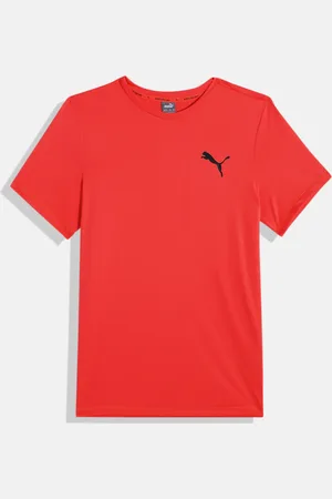 PUMA Boys Solid Active Small Logo Print DryCell Sports T-shirt